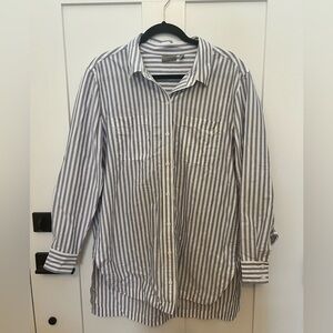 Athleta long striped shirt button down cover up